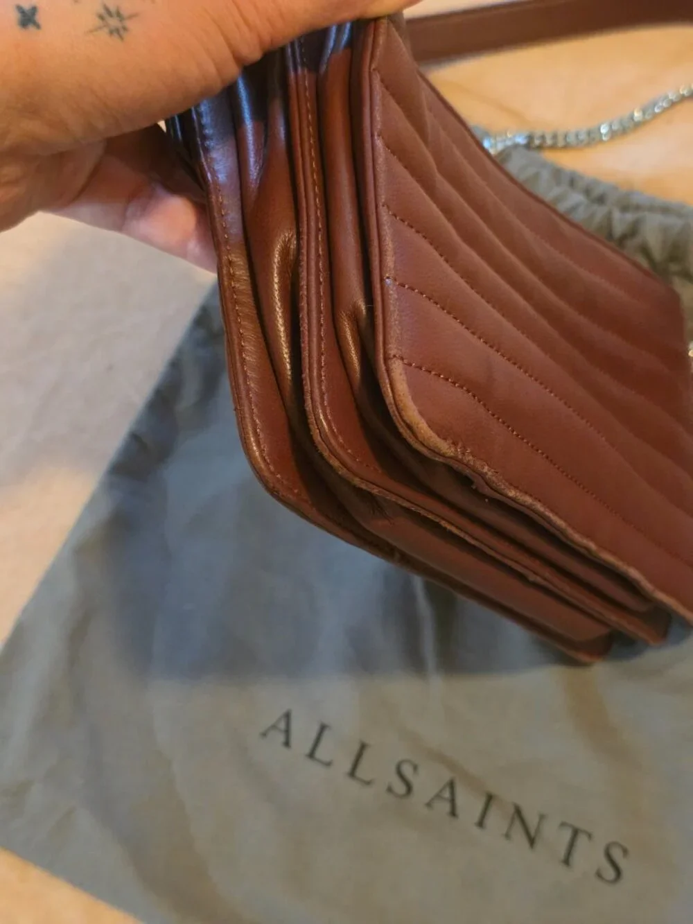 Allsaints Justine Small Crossbody Bag (Brick Red)